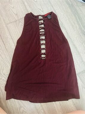 Buckle Women's Burgundy Ladder-Front Tank Top